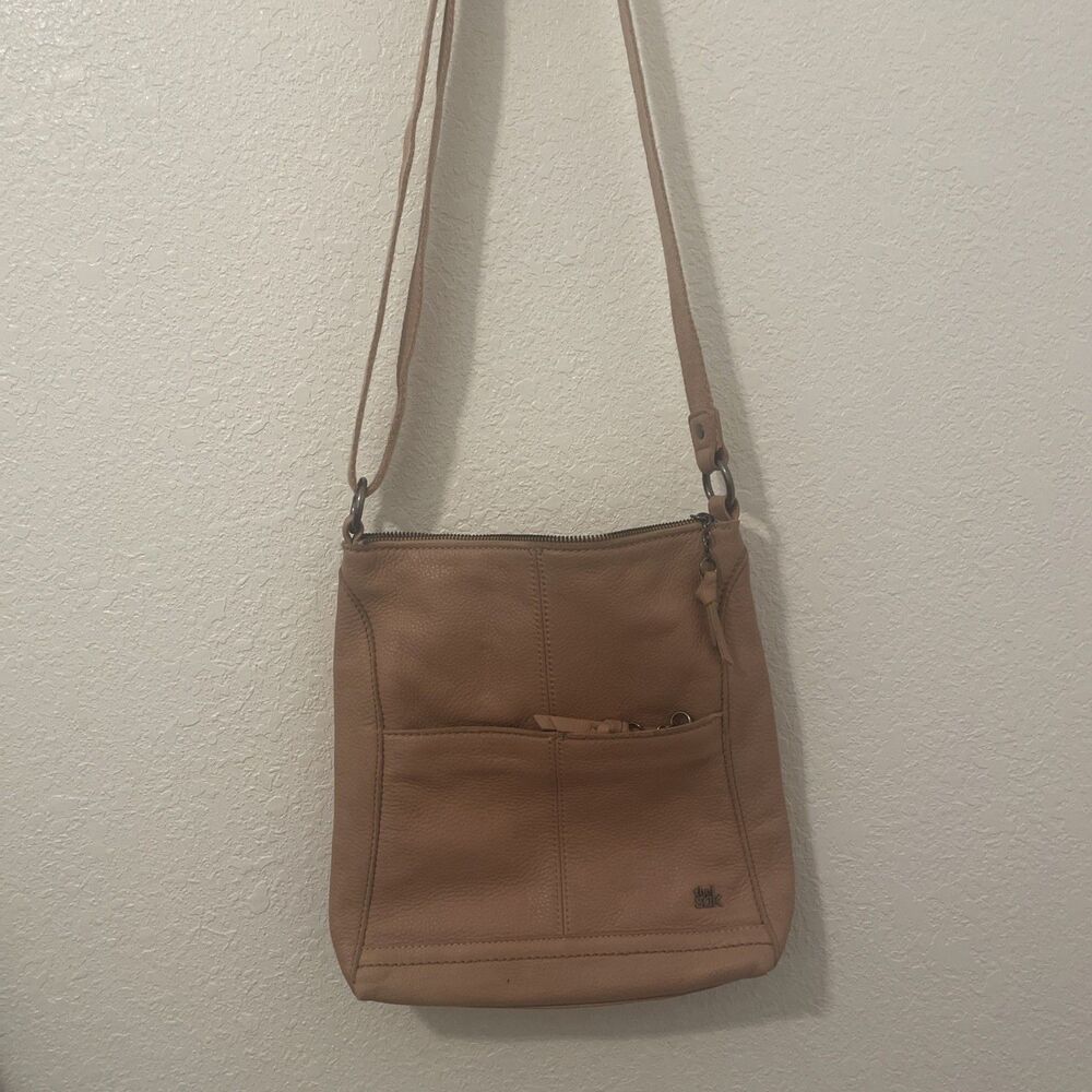 The Sak Lucia Crossbody Shoulder Bag PINK Pebbled Leather Handbag Bag